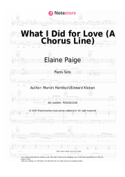 Sheet music, chords Elaine Paige - What I Did for Love (A Chorus Line)