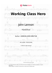 Sheet music, chords John Lennon - Working Class Hero