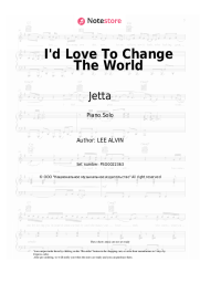 Sheet music, chords Jetta - I'd Love To Change The World