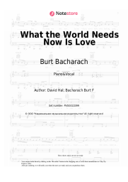 Sheet music, chords Burt Bacharach - What the World Needs Now Is Love