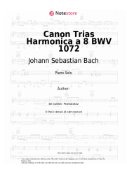 Sheet music, chords Johann Sebastian Bach - Canon Trias Harmonica a 8 BWV 1072