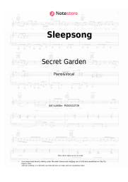 Sheet music, chords Secret Garden - Sleepsong