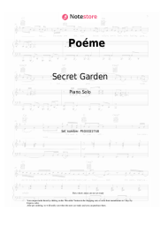 Sheet music, chords Secret Garden - Poéme