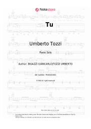 Sheet music, chords Umberto Tozzi - Tu