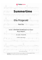 Sheet music, chords Ella Fitzgerald - Summertime