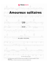 Sheet music, chords Lio - Amoureux solitaires
