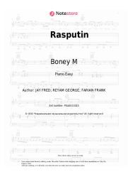 Sheet music, chords Boney M - Rasputin