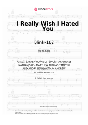 Sheet music, chords Blink-182 - I Really Wish I Hated You