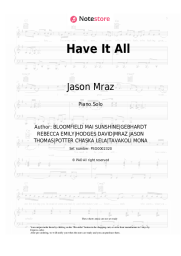 Sheet music, chords Jason Mraz - Have It All