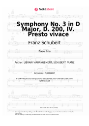 Sheet music, chords Franz Schubert - Symphony No. 3 in D Major, D. 200: IV. Presto vivace