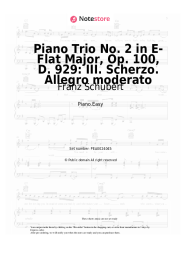 Sheet music, chords Franz Schubert - Piano Trio No. 2 in E-Flat Major, Op. 100, D. 929: III. Scherzo. Allegro moderato