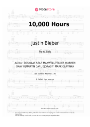 Sheet music, chords Dan + Shay, Justin Bieber - 10,000 Hours