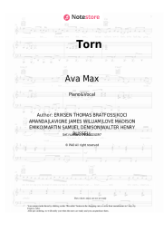 Sheet music, chords Ava Max - Torn