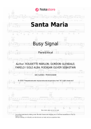 Sheet music, chords Bad Gyal, Busy Signal - Santa Maria
