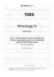 Sheet music, chords DaBaby, Lil Baby, Moneybagg Yo - TOES