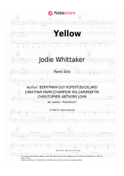 Sheet music, chords Jodie Whittaker - Yellow