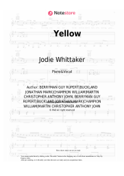 Sheet music, chords Jodie Whittaker - Yellow