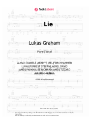 Sheet music, chords Lukas Graham - Lie