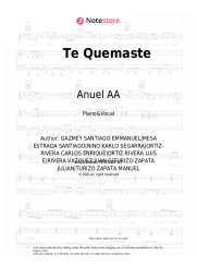 Sheet music, chords Manuel Turizo, Anuel AA - Te Quemaste