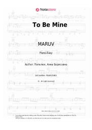 Sheet music, chords MARUV - To Be Mine