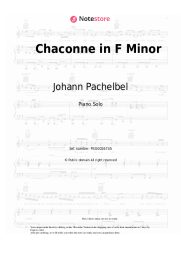 Sheet music, chords Johann Pachelbel - Chaconne in F Minor