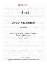 Sheet music, chords Dimash Kudaibergen - Знай