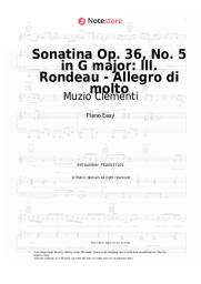 Sheet music, chords Muzio Clementi - Sonatina Op. 36, No. 5 in G major: lll. Rondeau - Allegro di molto