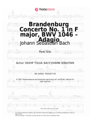 Sheet music, chords Johann Sebastian Bach - Brandenburg Concerto No. 1 in F major, BWV 1046 – Adagio