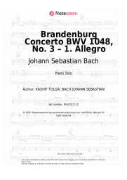Sheet music, chords Johann Sebastian Bach - Brandenburg Concerto BWV 1048, No. 3 – 1. Allegro