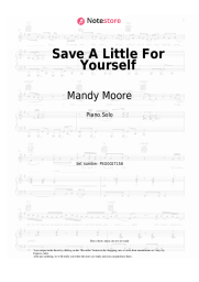 Sheet music, chords Mandy Moore - Save A Little For Yourself