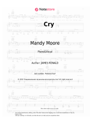 Sheet music, chords Mandy Moore - Cry