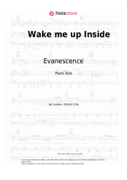 Sheet music, chords Evanescence - Wake me up Inside