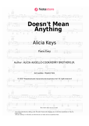 Sheet music, chords Alicia Keys - Doesn't Mean Anything