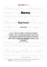 Sheet music, chords Nightwish - Nemo