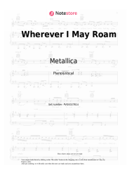 Sheet music, chords Metallica - Wherever I May Roam