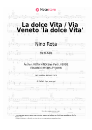 Sheet music, chords Nino Rota - La dolce Vita / Via Veneto 'la dolce Vita'