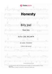 Sheet music, chords Billy Joel - Honesty