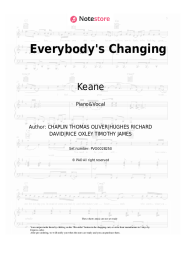 Sheet music, chords Keane - Everybody's Changing