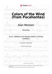 Sheet music, chords Alan Menken - Colors of the Wind (from Pocahontas)