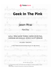 Sheet music, chords Jason Mraz - Geek In The Pink
