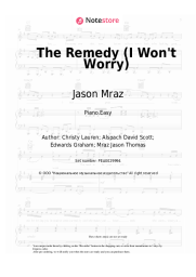 Sheet music, chords Jason Mraz - The Remedy (I Won't Worry)