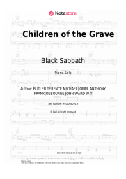 Sheet music, chords Black Sabbath - Children of the Grave