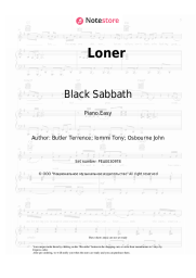 Sheet music, chords Black Sabbath - Loner