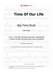 Sheet music, chords Big Time Rush - Time Of Our LIfe