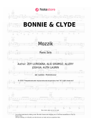 Sheet music, chords Loredana, Mozzik - BONNIE & CLYDE