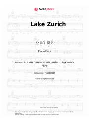 Sheet music, chords Gorillaz - Lake Zurich