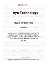 Sheet music, chords 50 Cent, Justin Timberlake - Ayo Technology