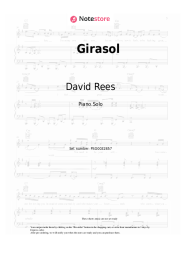 Sheet music, chords David Rees - Girasol