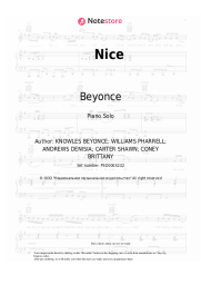 Sheet music, chords Beyonce, Jay-Z - Nice