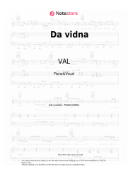 Sheet music, chords VAL - Da vidna